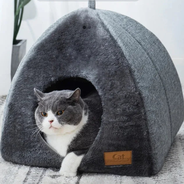 Velvet cat house