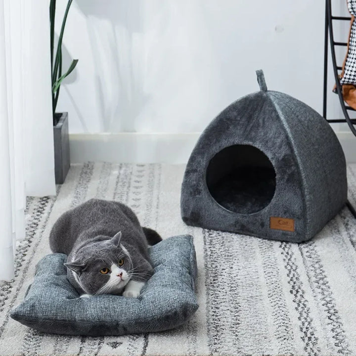 Velvet cat house